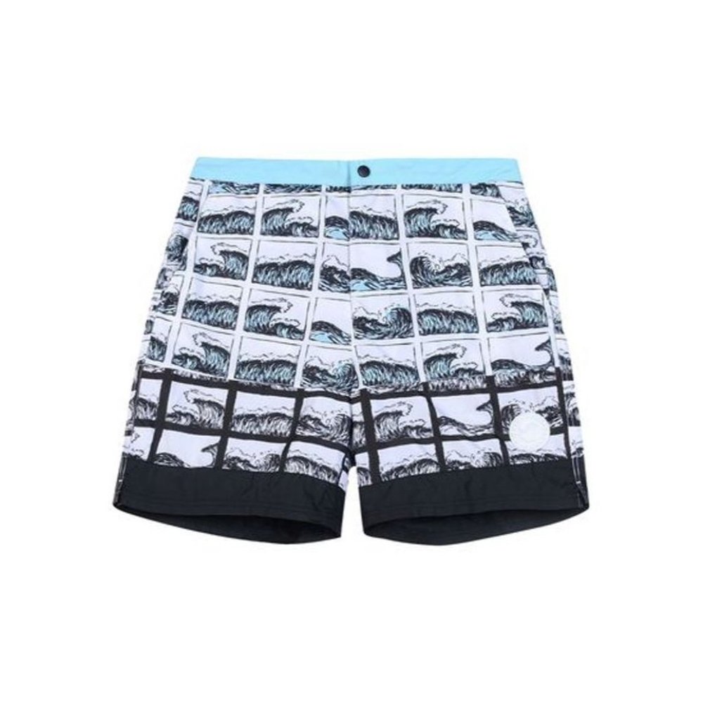 KENZO PARIS Men's SWIM Shorts BEACH Trunks SQUARE Wave Water PRINT ( L )